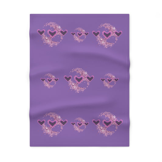 Pixel Hearts Fleece Baby Blanket