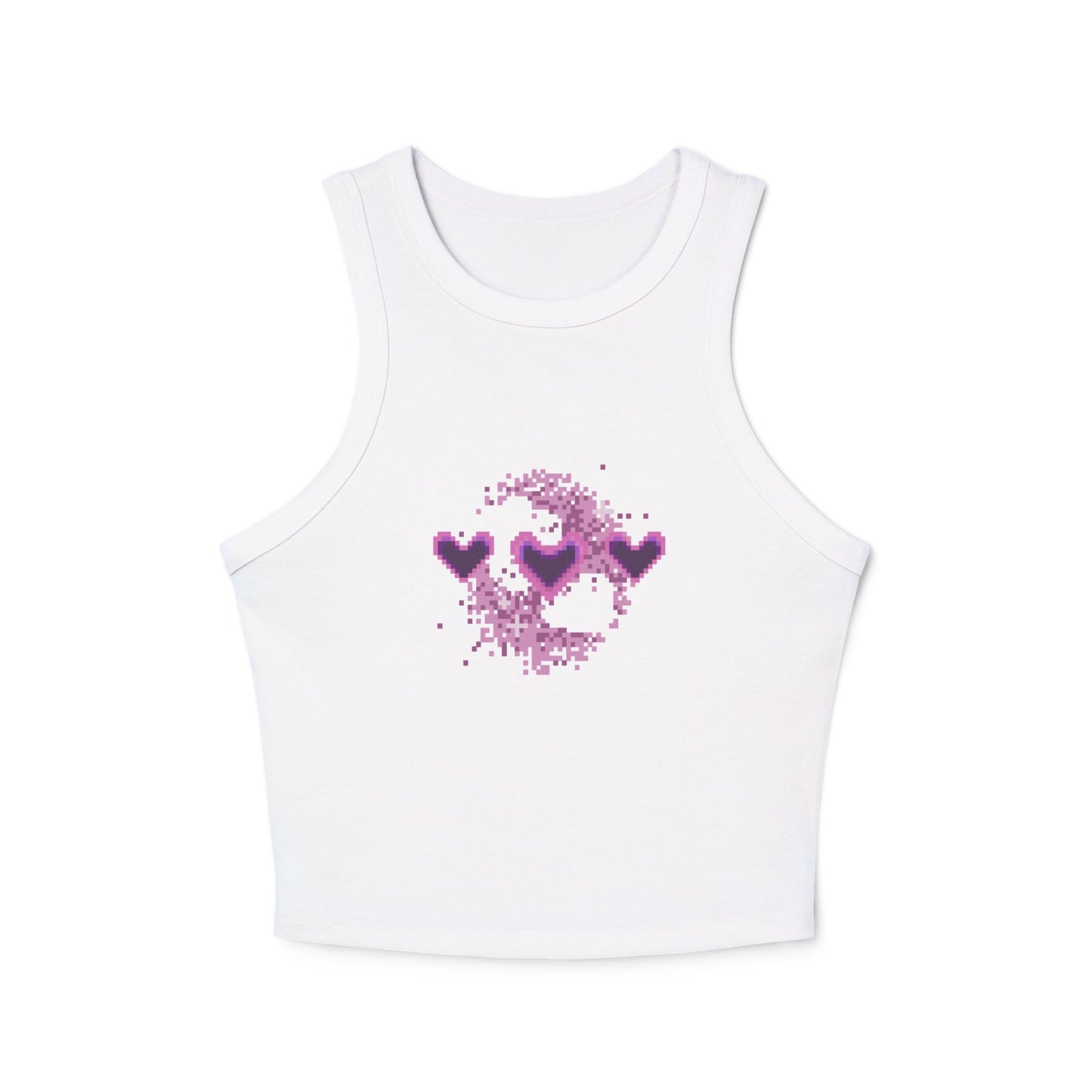 Pixel Hearts Ribbed Tank Top