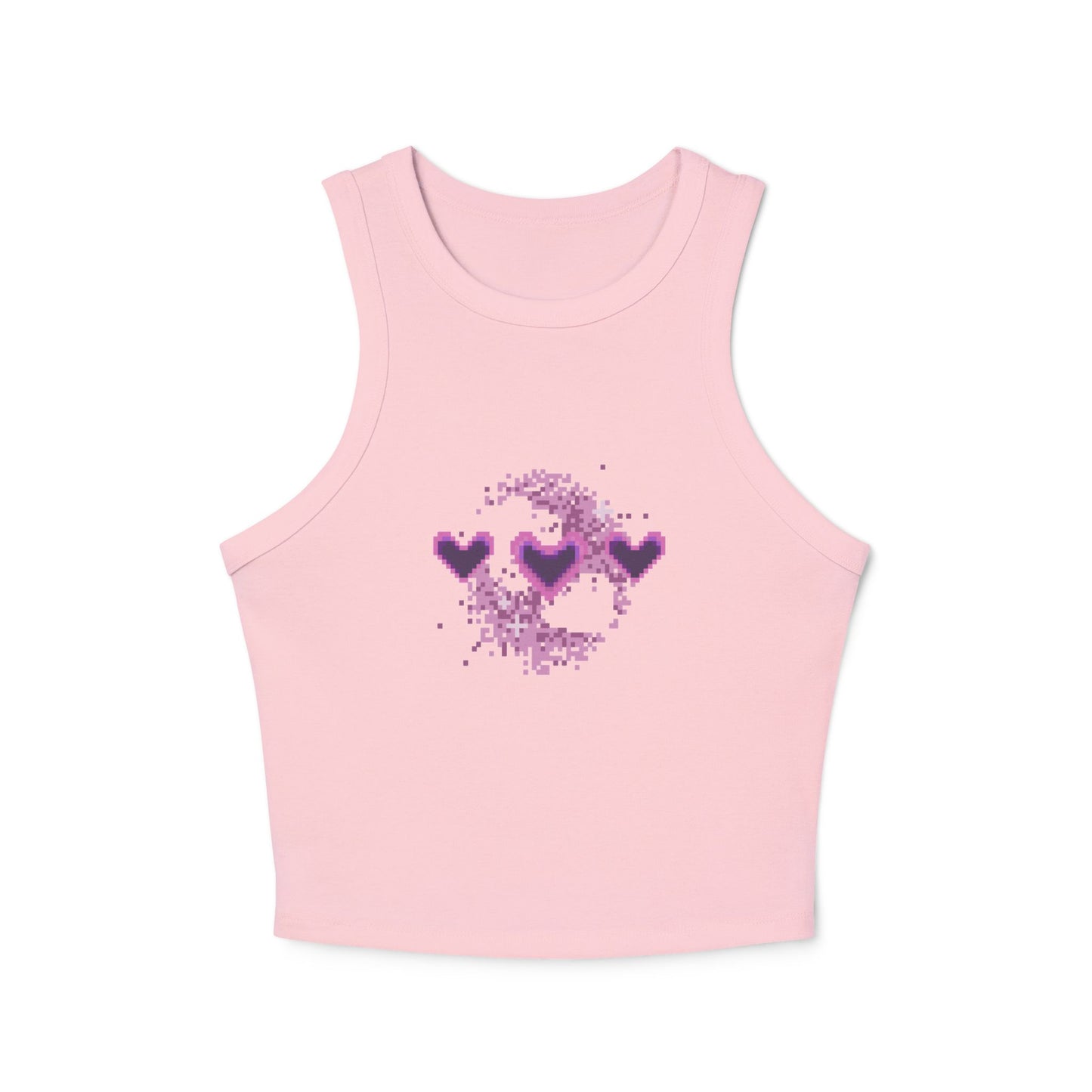 Pixel Hearts Ribbed Tank Top