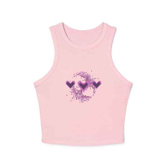 Pixel Hearts Ribbed Tank Top